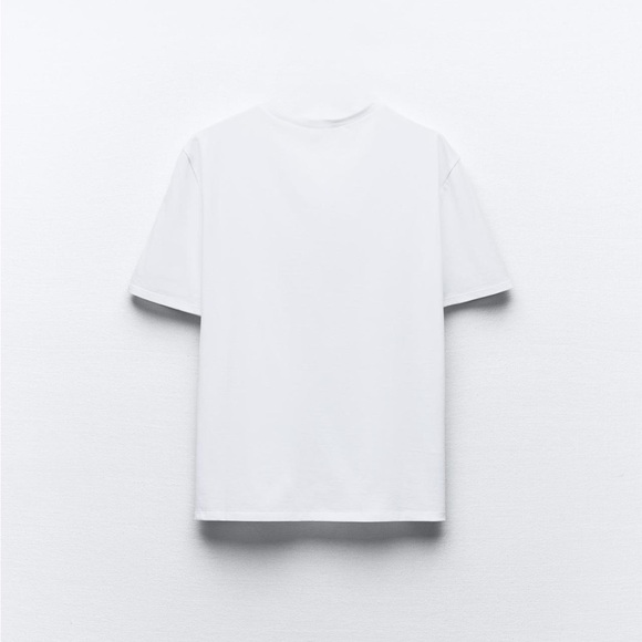 Zara White Tee with Pink Floral Details - Picture 2 of 12